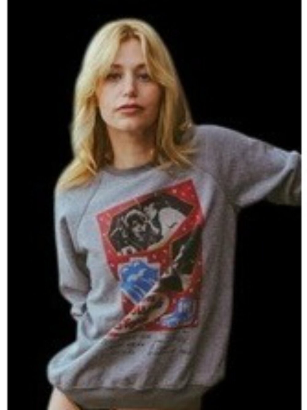 People Of Leisure the Rolling Stones Gray Graphic Sweatshirt Women's Small New - Picture 3 of 3